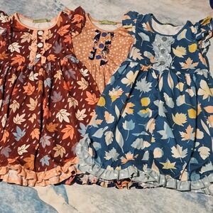 Millie Loves Lily Girls Size 8 Fall Floral Dresses Tunics 3 Piece Bundle
